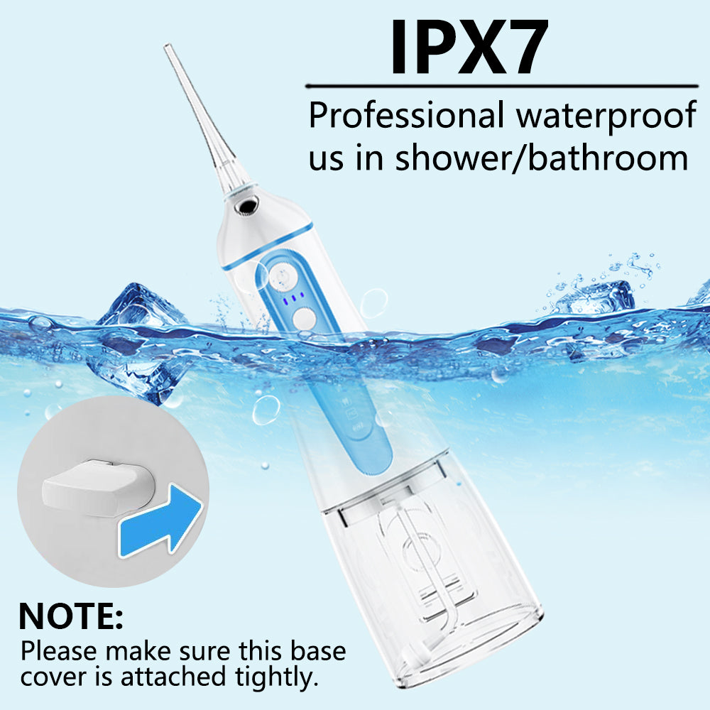 SUGIFT Water Flosser for Teeth 320ML Water Flossers Dental Oral Irrigator with DIY Mode 4 Jet Tips, IPX7 Waterproof,Portable for Home&Travel