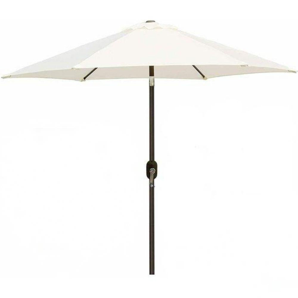 7.5 ft. Metal Outdoor Market Crank and Tilt Patio Umbrella in Cream