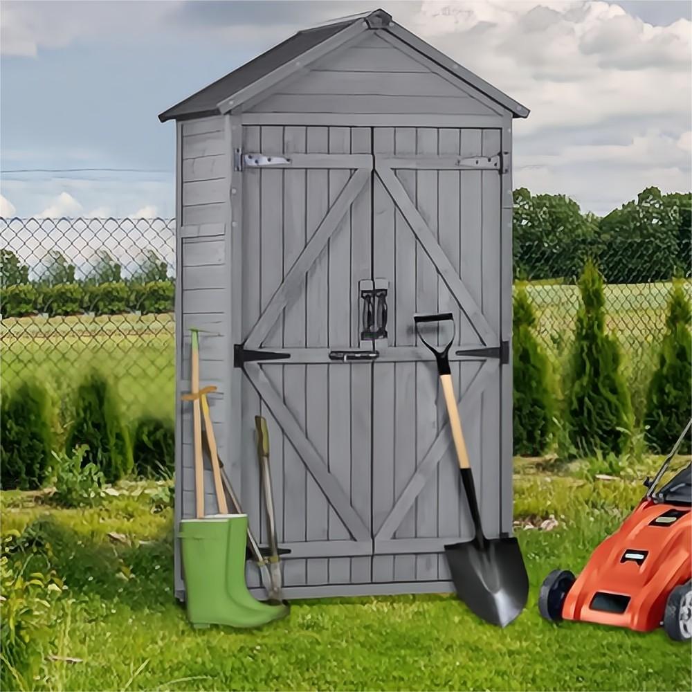 35.4 in. L x 22.4 in. W x 69.3 in. H Outdoor Wood Lean-To Storage Shed With Waterproof Asphalt Roof (5.5 sq. ft.)