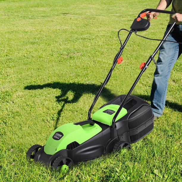 14 Inch Electric Mower Push Lawn Corded Mower with Grass Bag