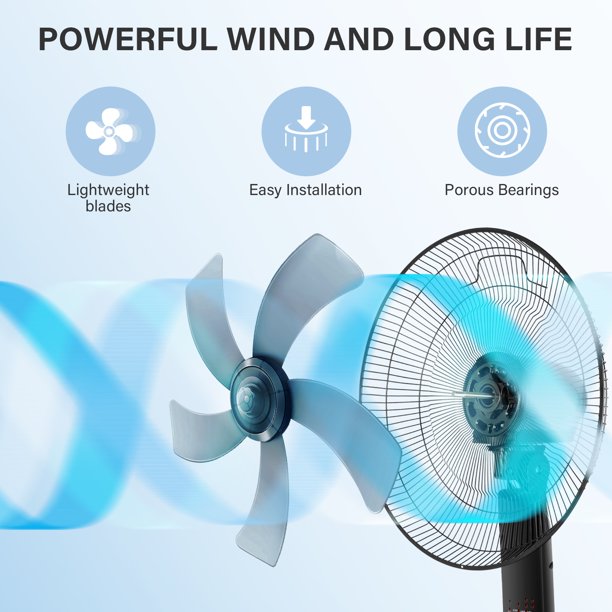 SUGIFT Pedestal Fans 16¡å Adjustable 3 Speed Stand Fan Oscillating Fans with Remote Control Floor Fans