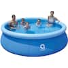 12 ft. x 12 ft. Round 30 in. D Blue Inflatable Above Ground Swimming Pool Set