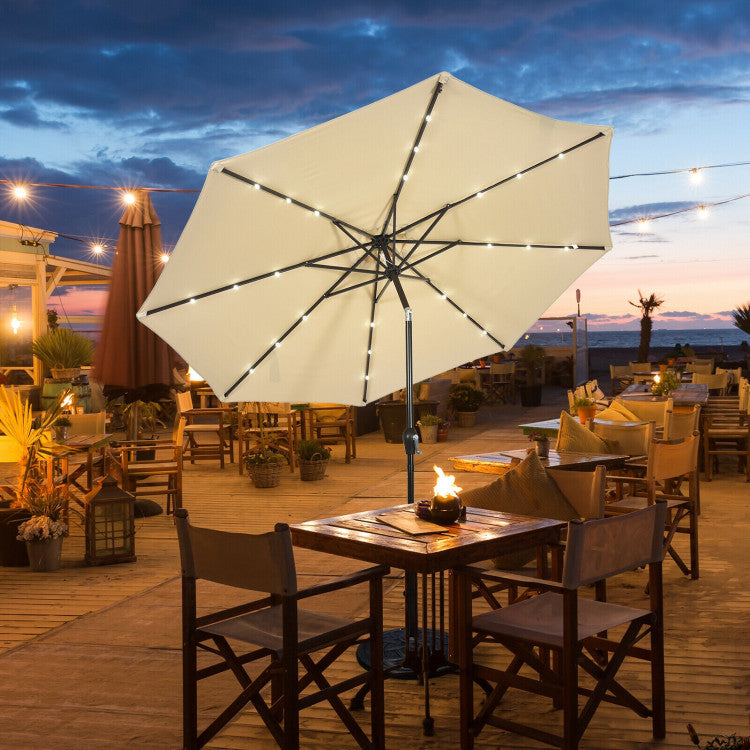 10 ft. Steel Market Tilt Patio Solar Umbrella with LED Lights and Cran – SUGIFT 10 ft. Steel Market Tilt Patio Solar Umbrella with LED Lights and Cran – SUGIFT