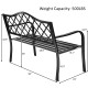 50 in. 2-Person Black Metal Outdoor Bench