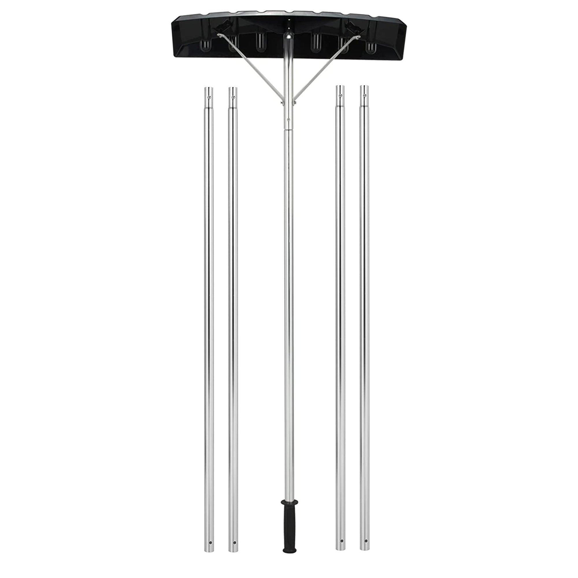 240 in. Plastic Handle Extendable Aluminum Snow Roof Rake