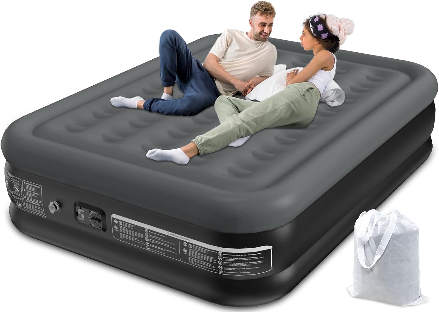 Air Mattress Queen with Built in Pump, Deluxe Blow Up Mattress, Durable Queen Air Mattress with Built in Pump