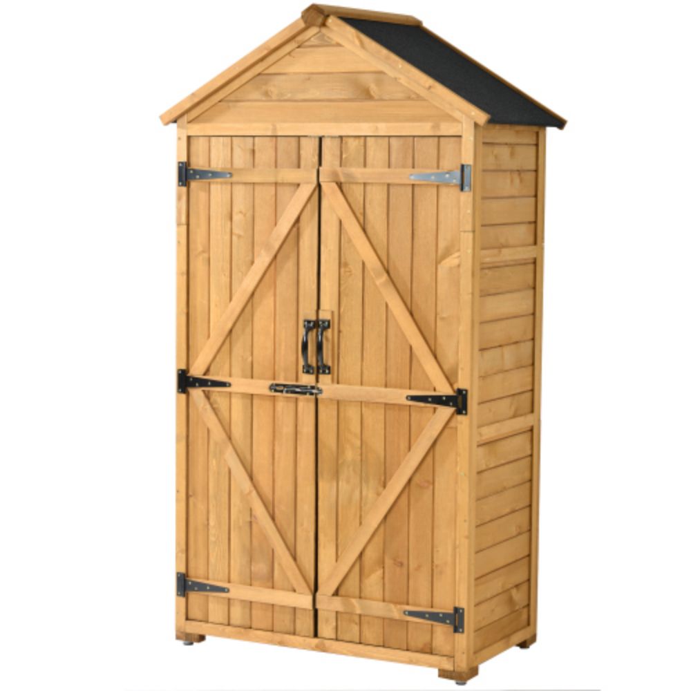 35.4 in. L x 22.4 in. W x 69.3 in. H Outdoor Wood Lean-To Storage Shed With Waterproof Asphalt Roof (5.5 sq. ft.)