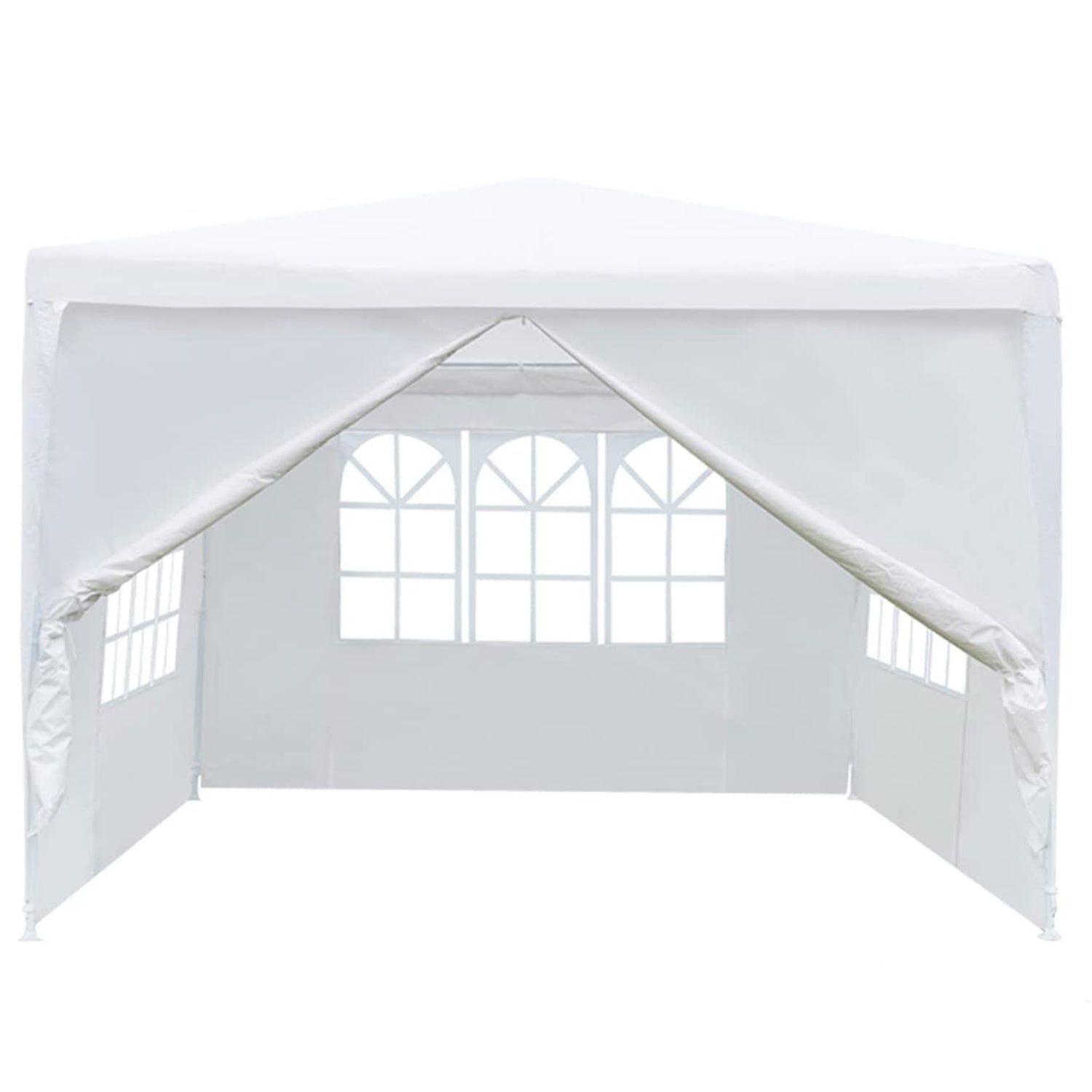 10 ft. x 10 ft. White Patio Tent Party Tent with 4 Removable Side Walls