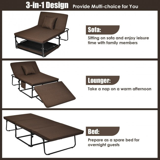 SUGIFT Folding Guest Sleeper Bed with 6 Position Adjustment