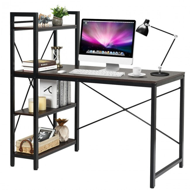 SUGIFT Computer Desk with 4 Tier Storage Shelves
