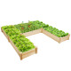 8 ft. x 7.7 ft. x 11 in. U-Shaped Wooden Garden Raised Bed