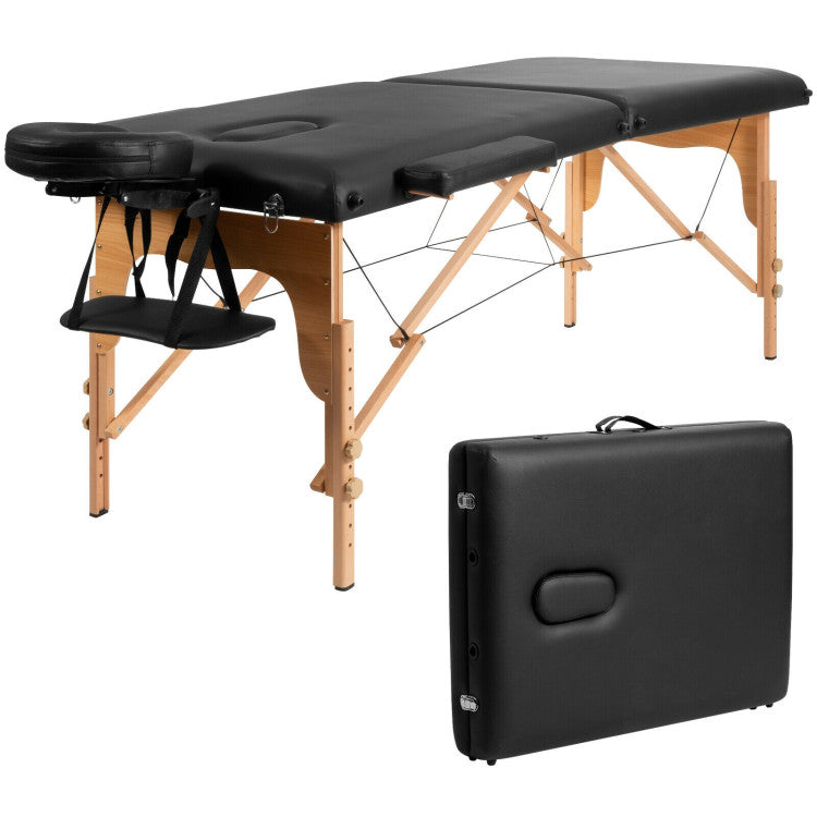SUGIFT Portable Adjustable Facial Spa Bed with Carry Case Black