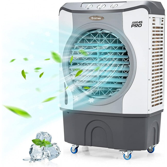 SUGIFT 4-in-1 Portable Industrial Evaporative Cooler with 45L Tank£¬Air Cooling Fan,Gray