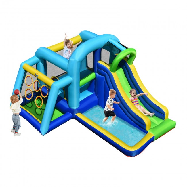 SUGIFT 5 In 1 Inflatable Bounce House,Kids Slide Castle without  Blower
