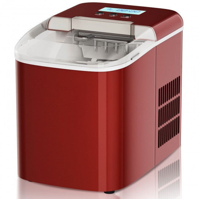 SUGIFT 26lbs Rapid Ice Maker for Countertop LCD Display£¬Ice Scoop,Red