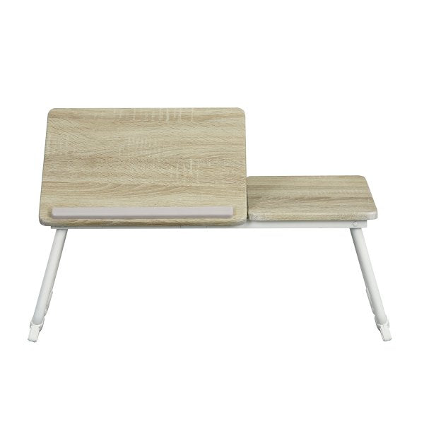 SUGIFT Foldable Laptop Pc Lap Desk/ Support Table/Mobile Portable Folding Desk, Oak+Wood+MDF