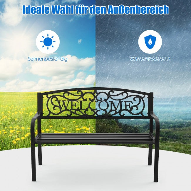 SUGIFT Garden Bench with Elegant Bronze Finish and Durable Metal Frame,Black