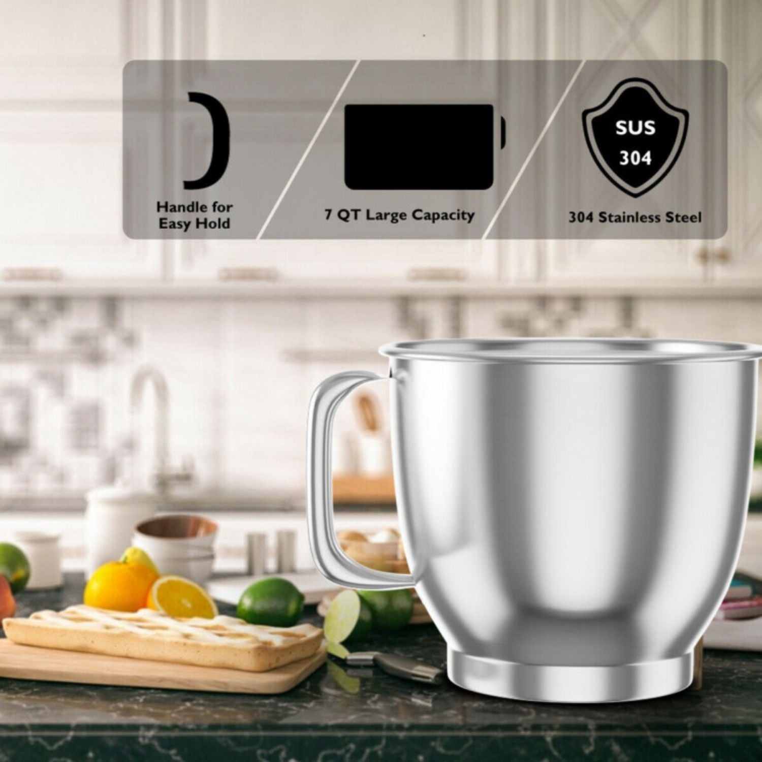 SUGIFT 3-in-1 Multi-functional 6-speed Tilt-head Food Stand Mixer-Black