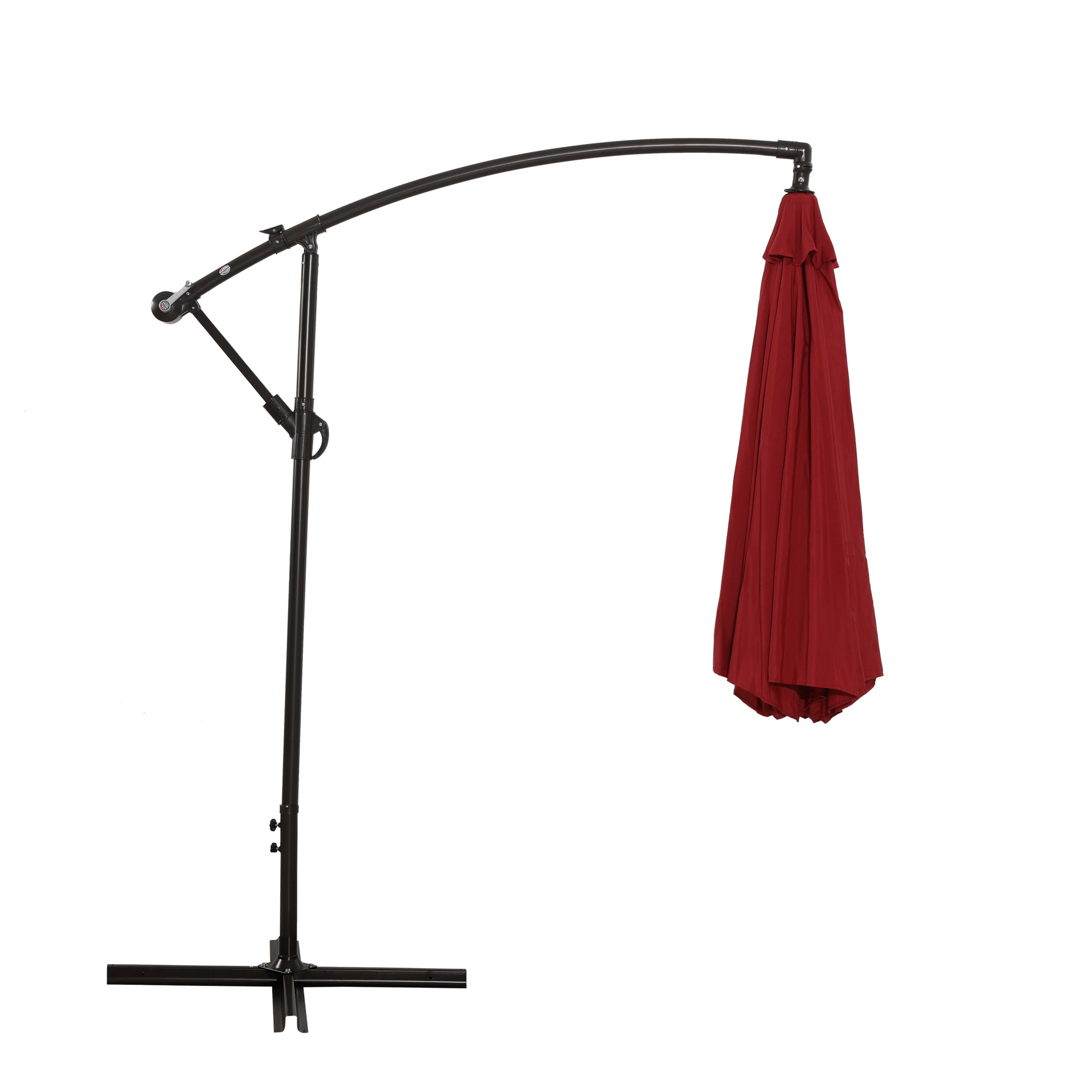 SUGIFT 10FT Outdoor Offset Cantilever Patio Umbrella with Crank-Red