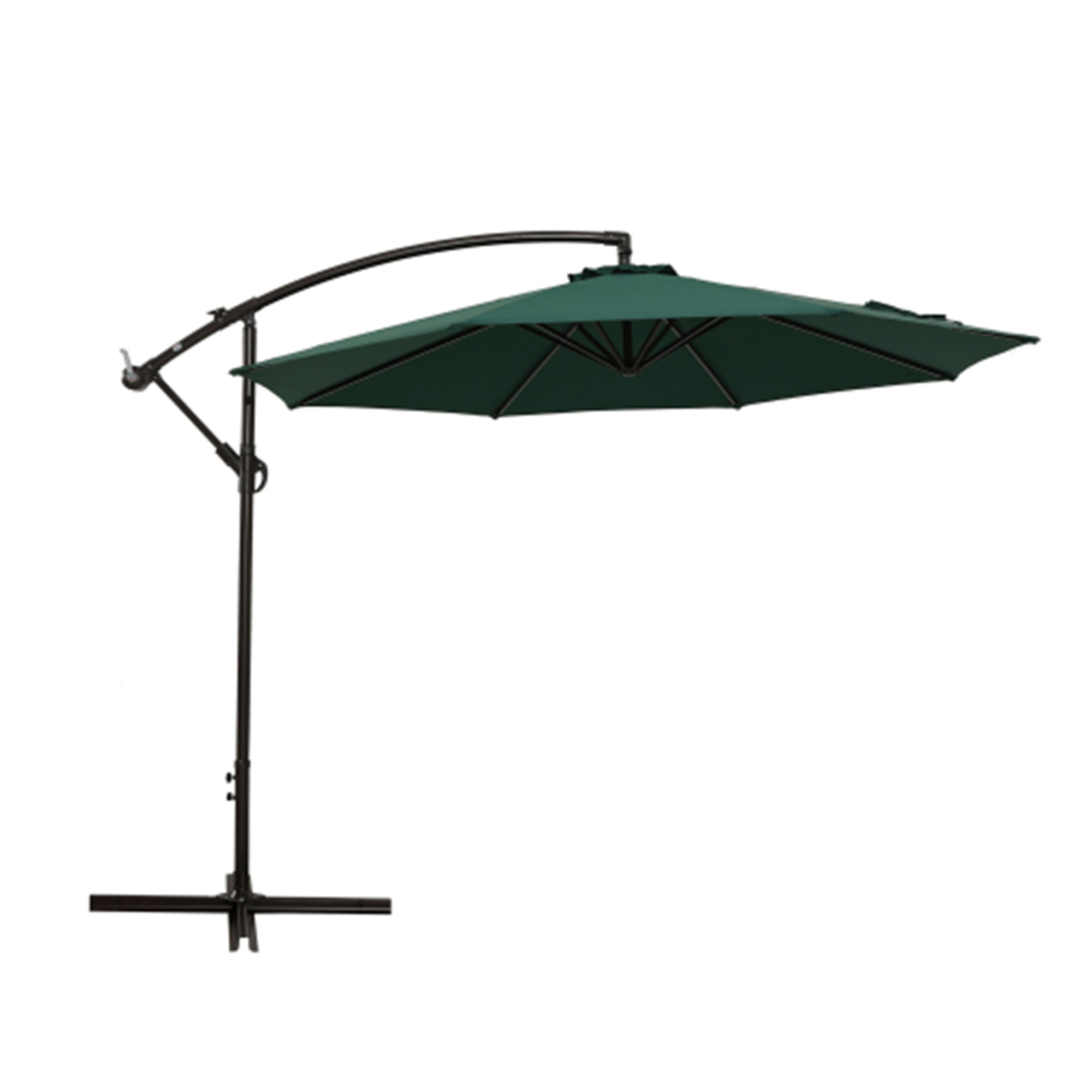 SUGIFT 10 ft. Round Steel Cantilever Offset Outdoor Patio Umbrella in Dark Green
