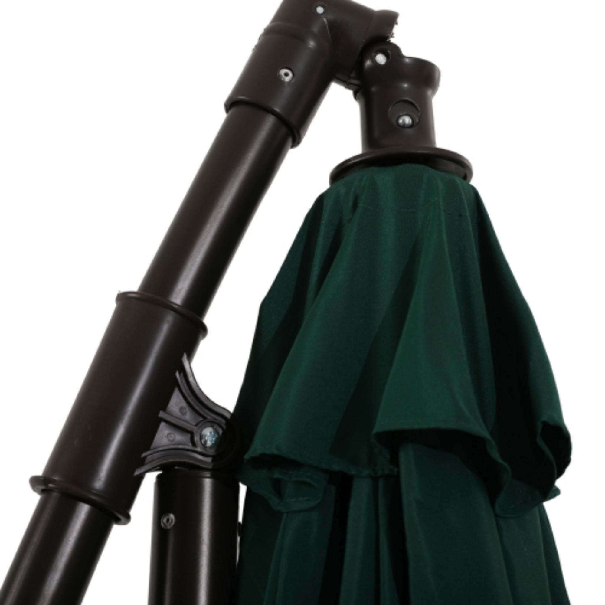SUGIFT 10 ft. Round Steel Cantilever Offset Outdoor Patio Umbrella in Dark Green