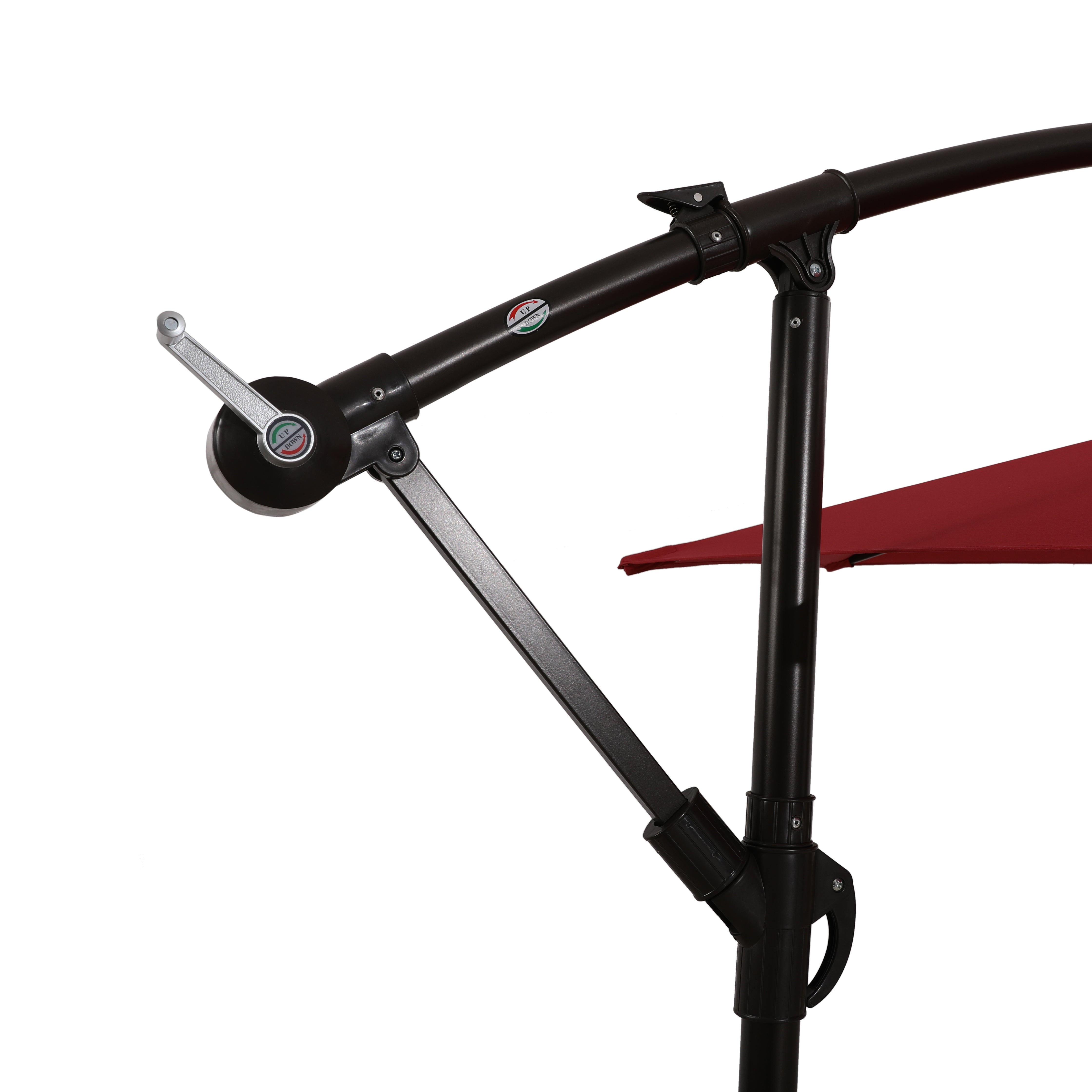 SUGIFT 10FT Outdoor Offset Cantilever Patio Umbrella with Crank-Red