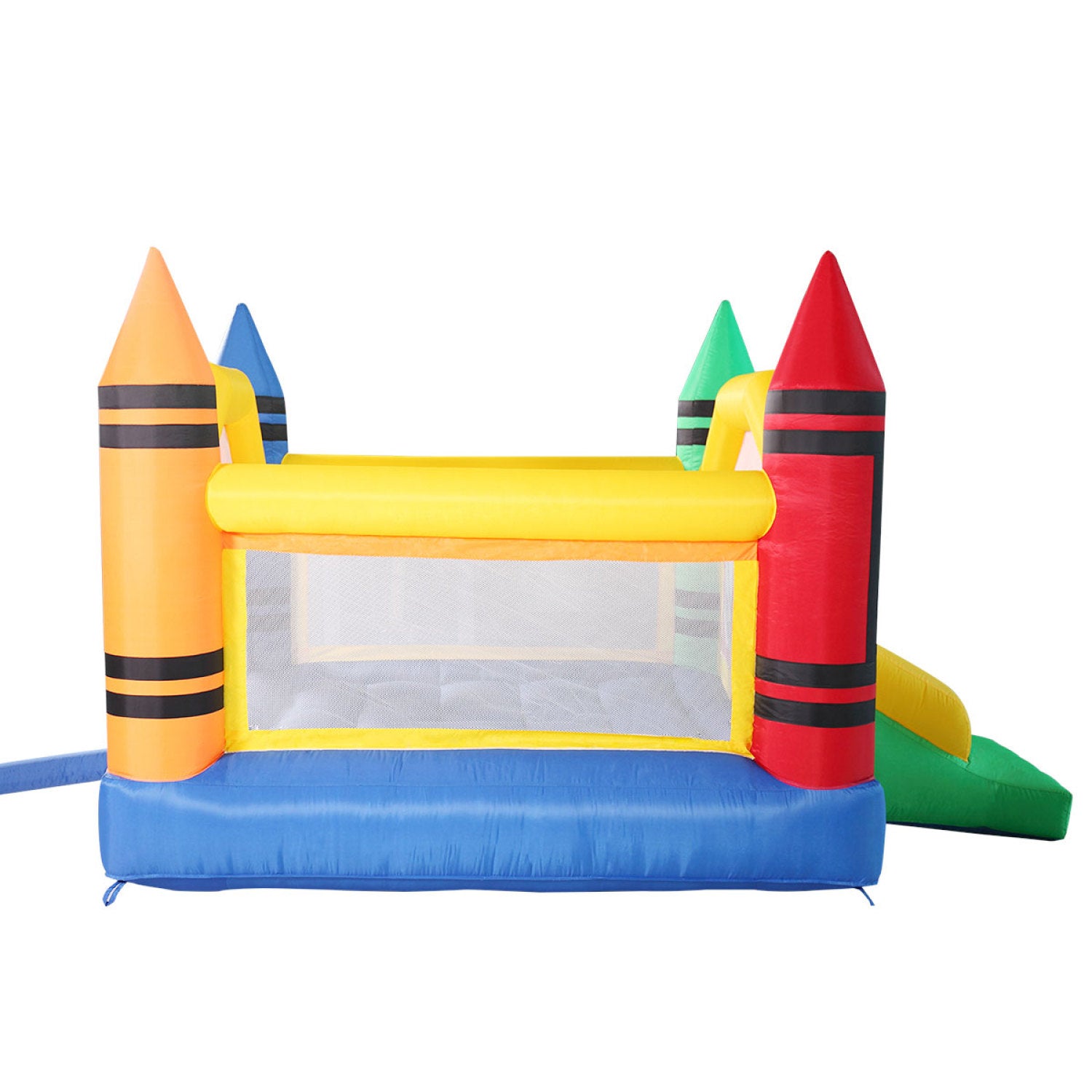 SUGIFT Crayon Inflatable Bounce House with Slide and Jump Game,Kid Activity Center,Party