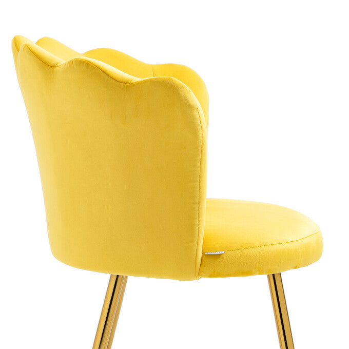SUGIFT Upholstered Velvet Dining Chairs Moden Accent Side Chairs for Living Room-Yellow