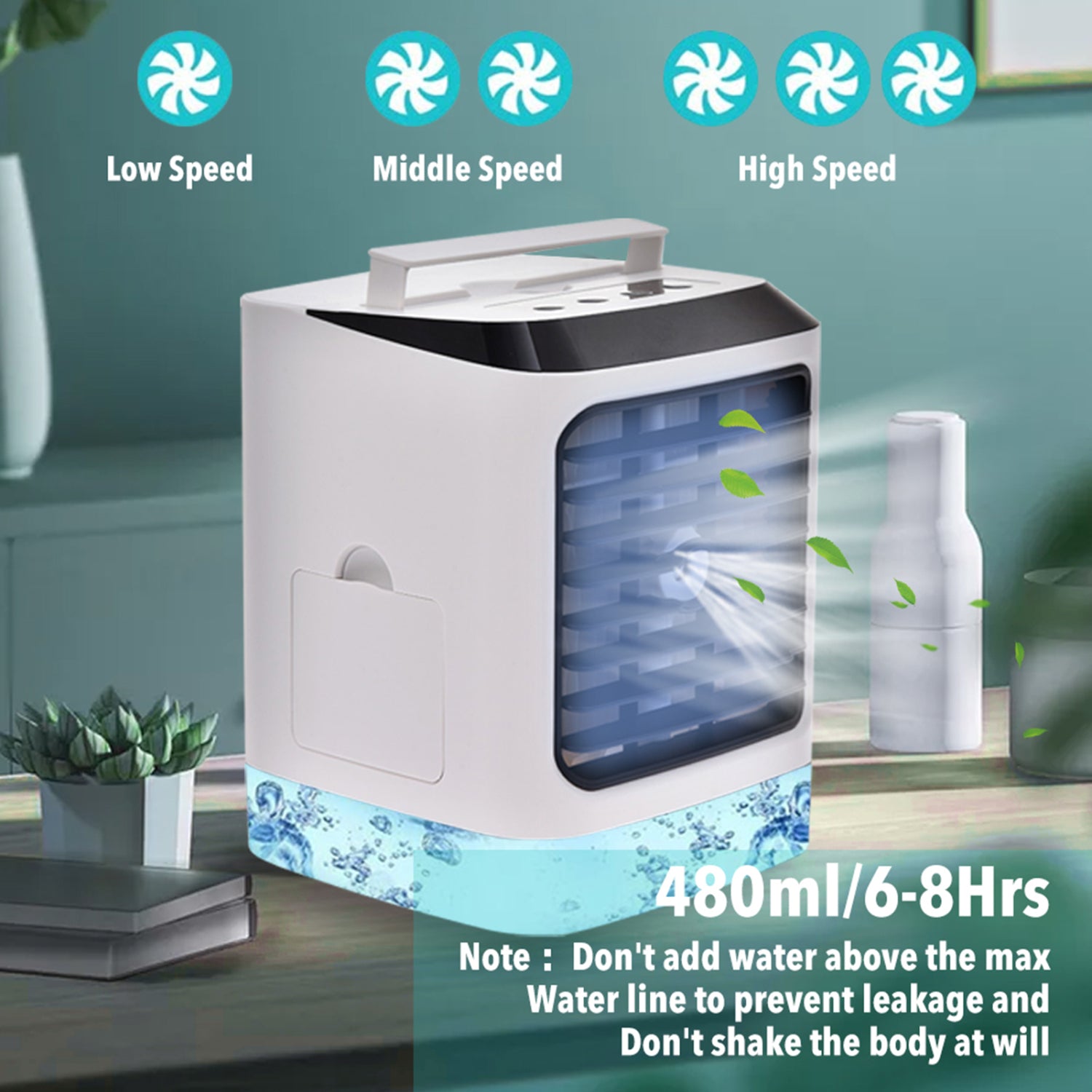 SUGIFT Portable Air Conditioner Fan Mini Table Fan Evaporative Circulator Humidifier Quiet Air Cooler for Office Living Room Bedroom
