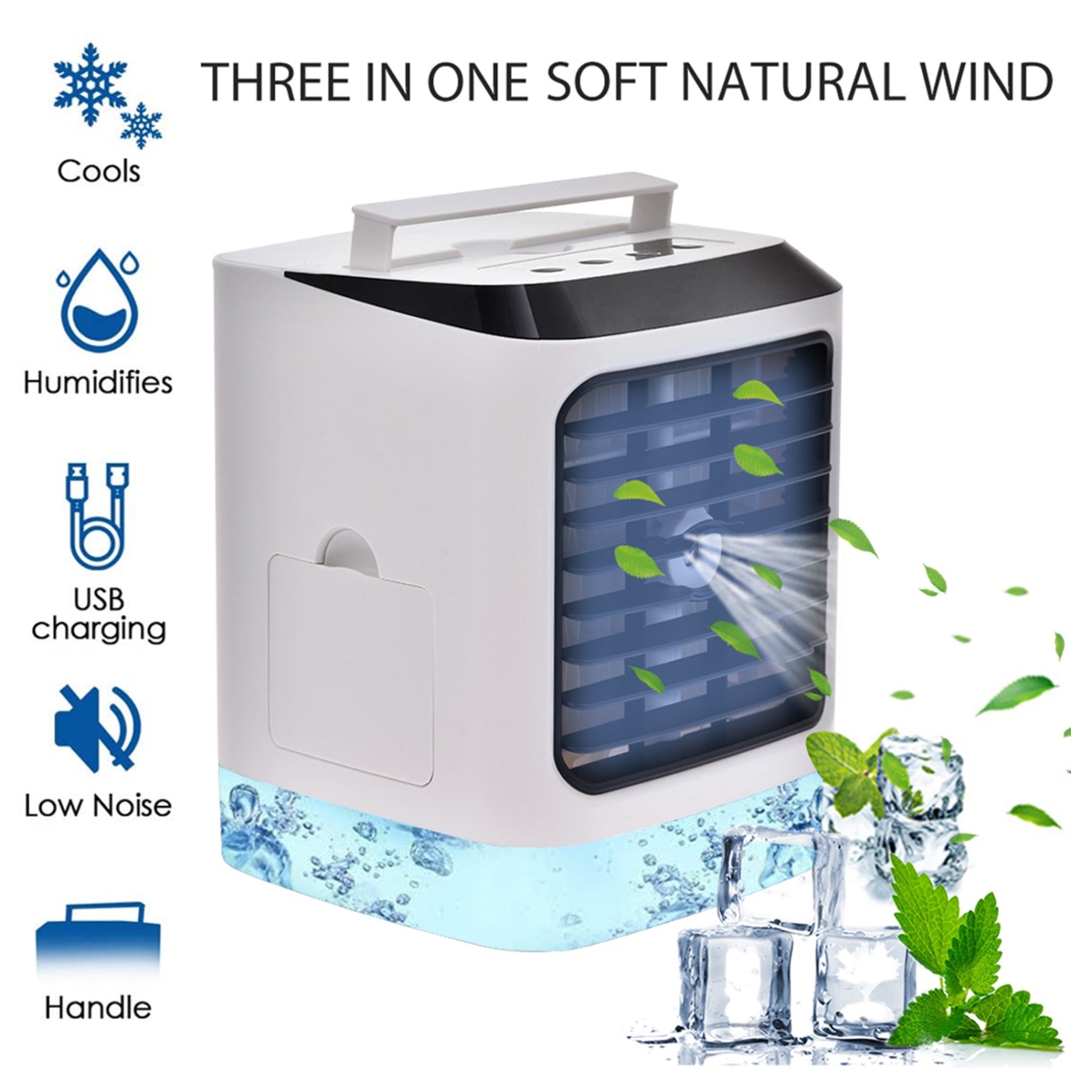 SUGIFT Portable Air Conditioner Fan Mini Table Fan Evaporative Circulator Humidifier Quiet Air Cooler for Office Living Room Bedroom