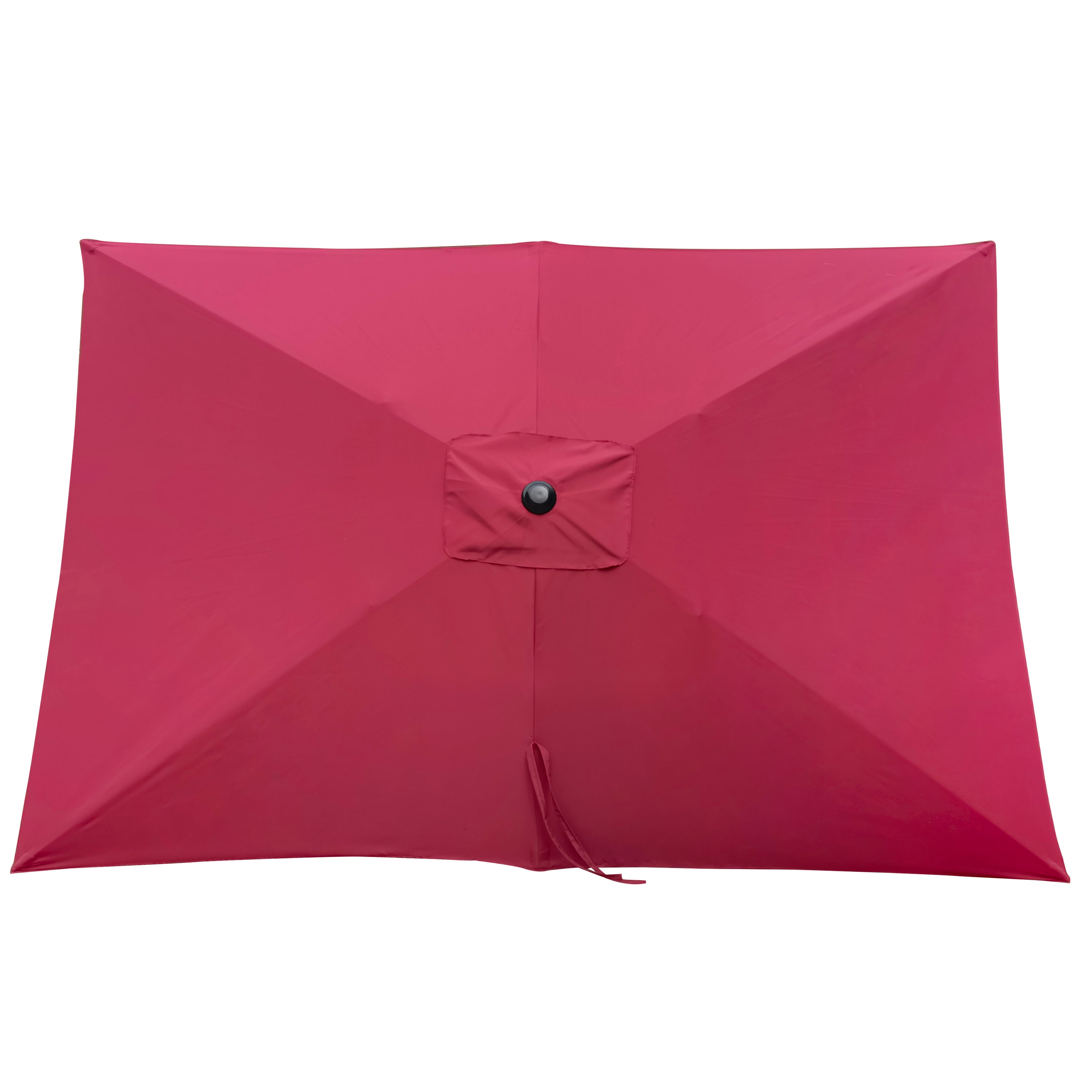 SUGIFT 9' x 6' Rectangular Outdoor Patio Market Umbrella with Crank and Push Button Tilt in Burgundy