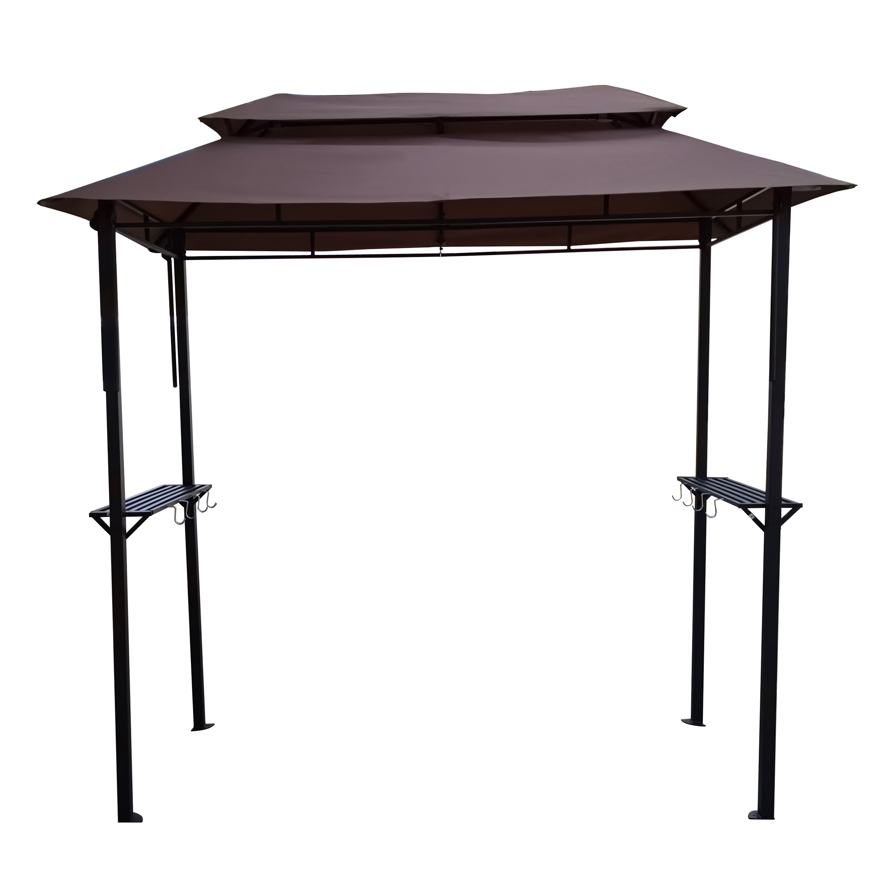 Outdoor Grill Gazebo Shelter Tent with hook and Bar Counters Brown