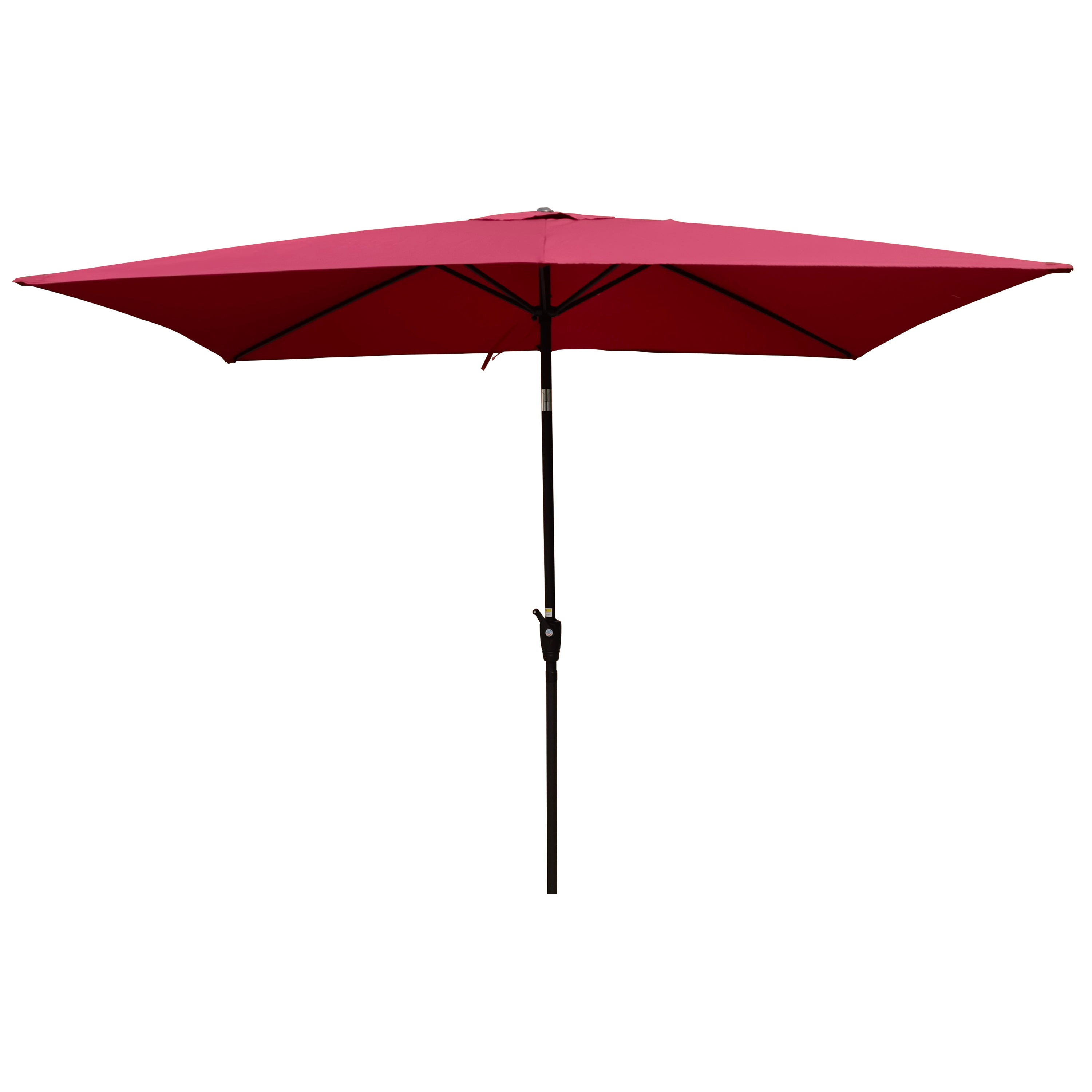 SUGIFT 9' x 6' Rectangular Outdoor Patio Market Umbrella with Crank and Push Button Tilt in Burgundy