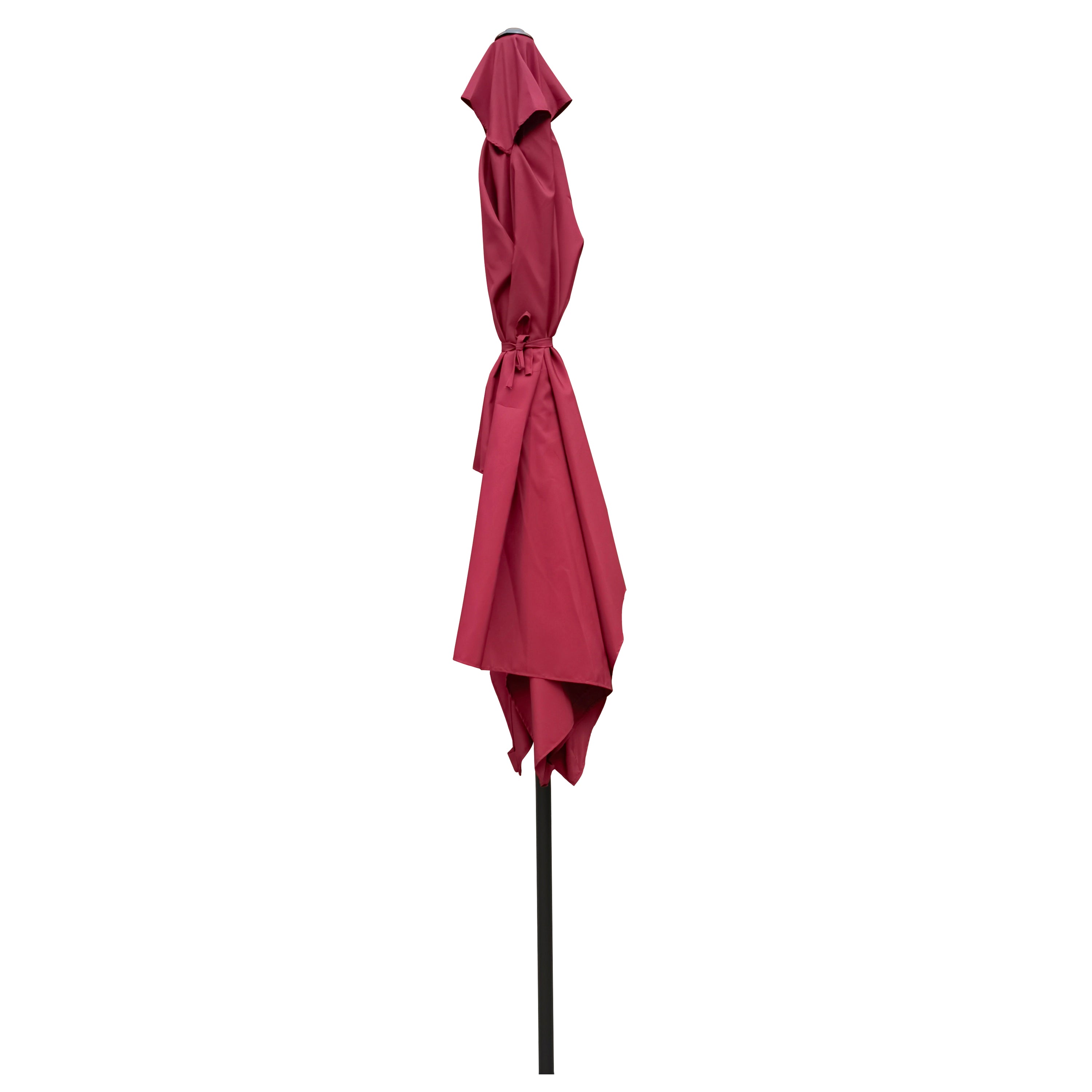 SUGIFT 9' x 6' Rectangular Outdoor Patio Market Umbrella with Crank and Push Button Tilt in Burgundy