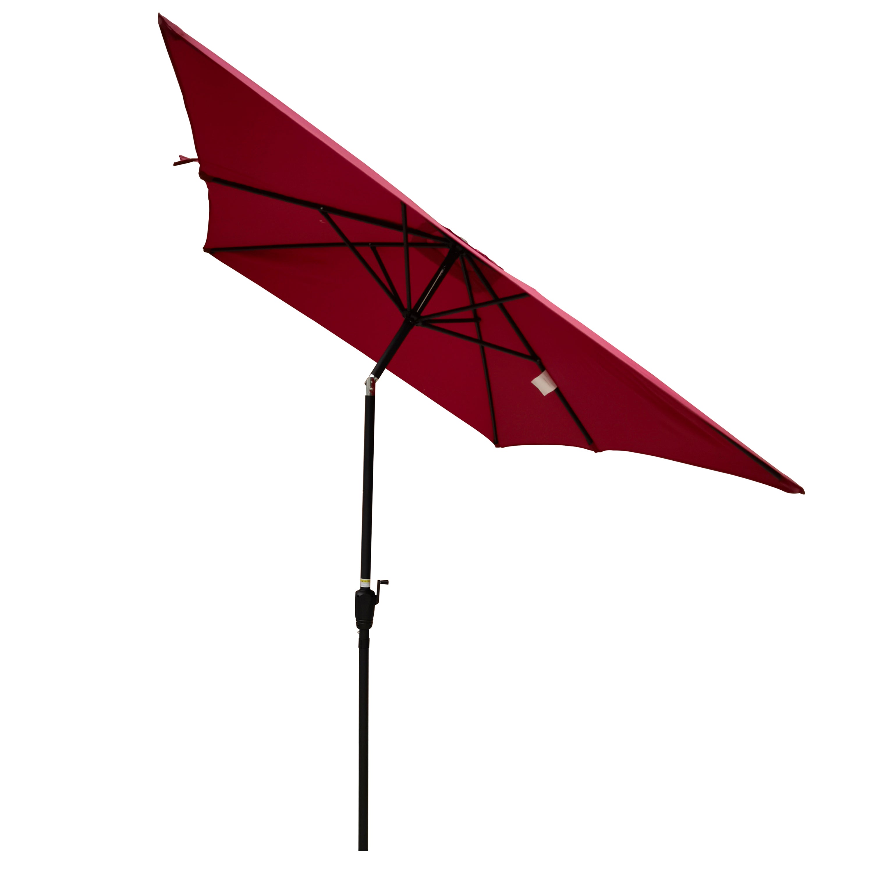 SUGIFT 9' x 6' Rectangular Outdoor Patio Market Umbrella with Crank and Push Button Tilt in Burgundy