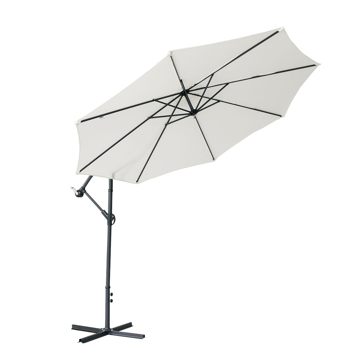 SUGIFT 9.5' UV Resistant Offset Tilting Cantilever Patio Umbrella-Beige