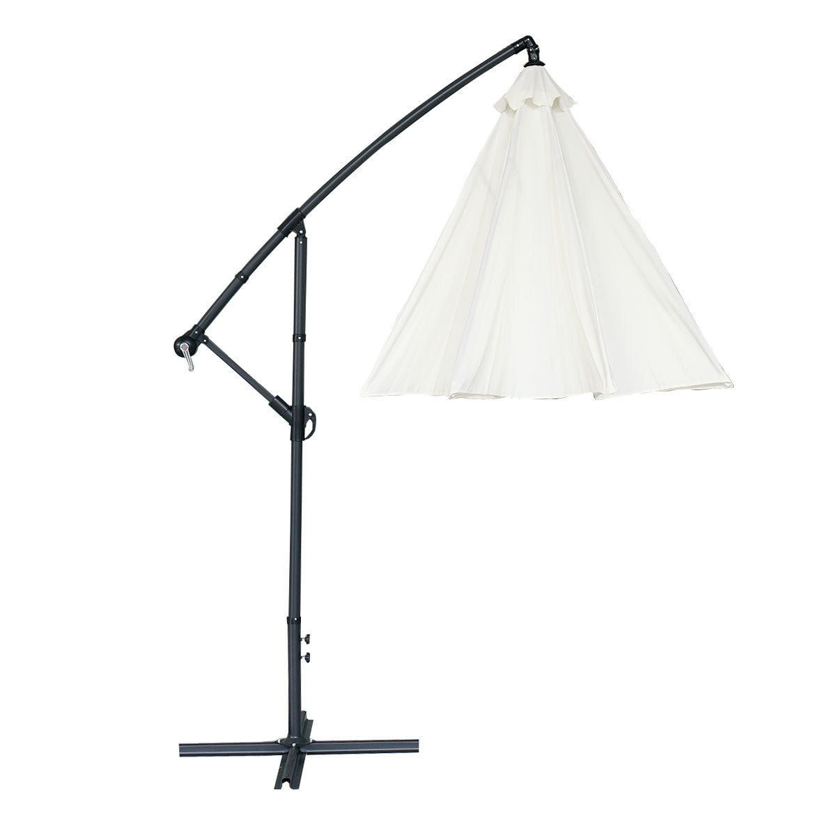 SUGIFT 9.5' UV Resistant Offset Tilting Cantilever Patio Umbrella-Beige