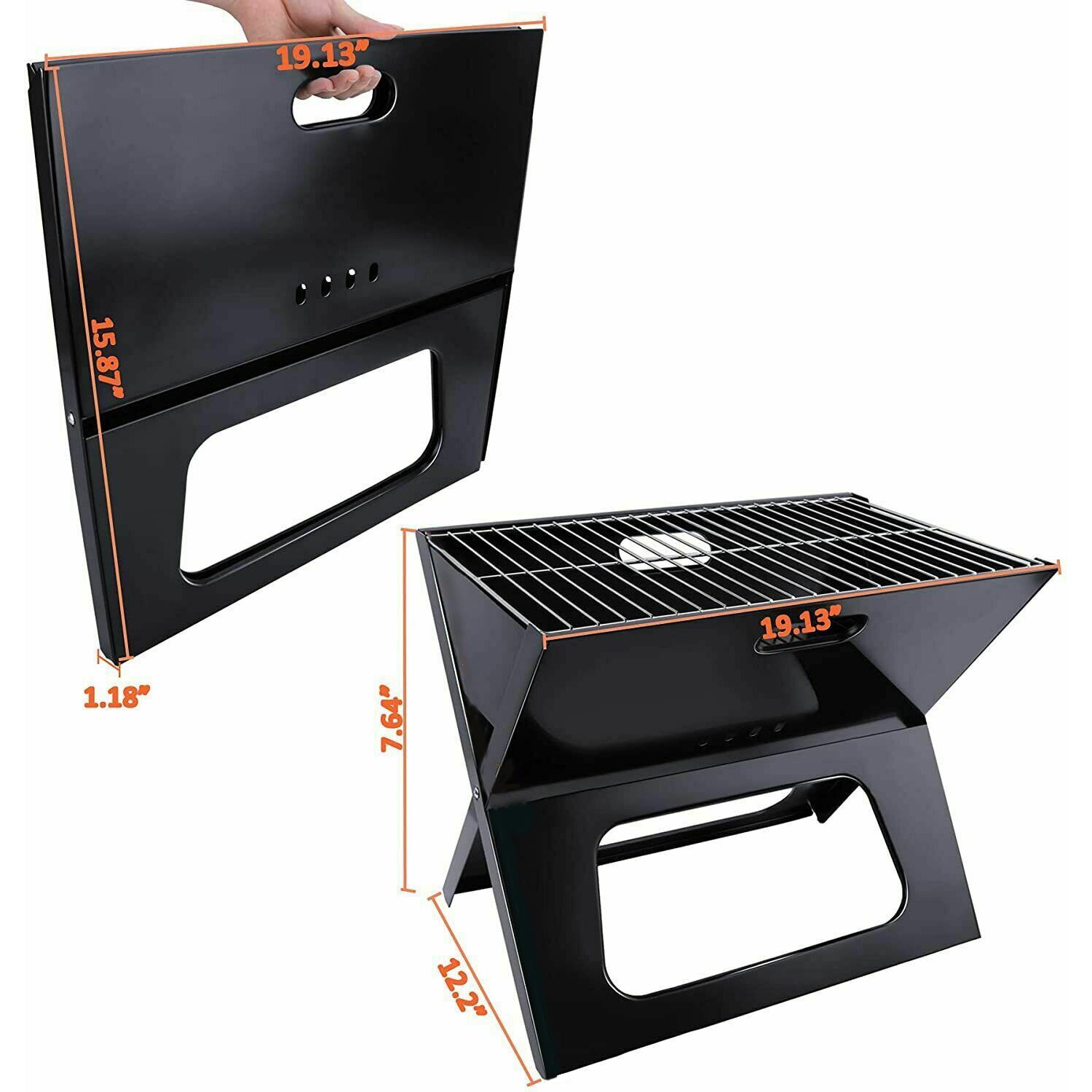SUGIFT Portable Charcoal Grill in Black