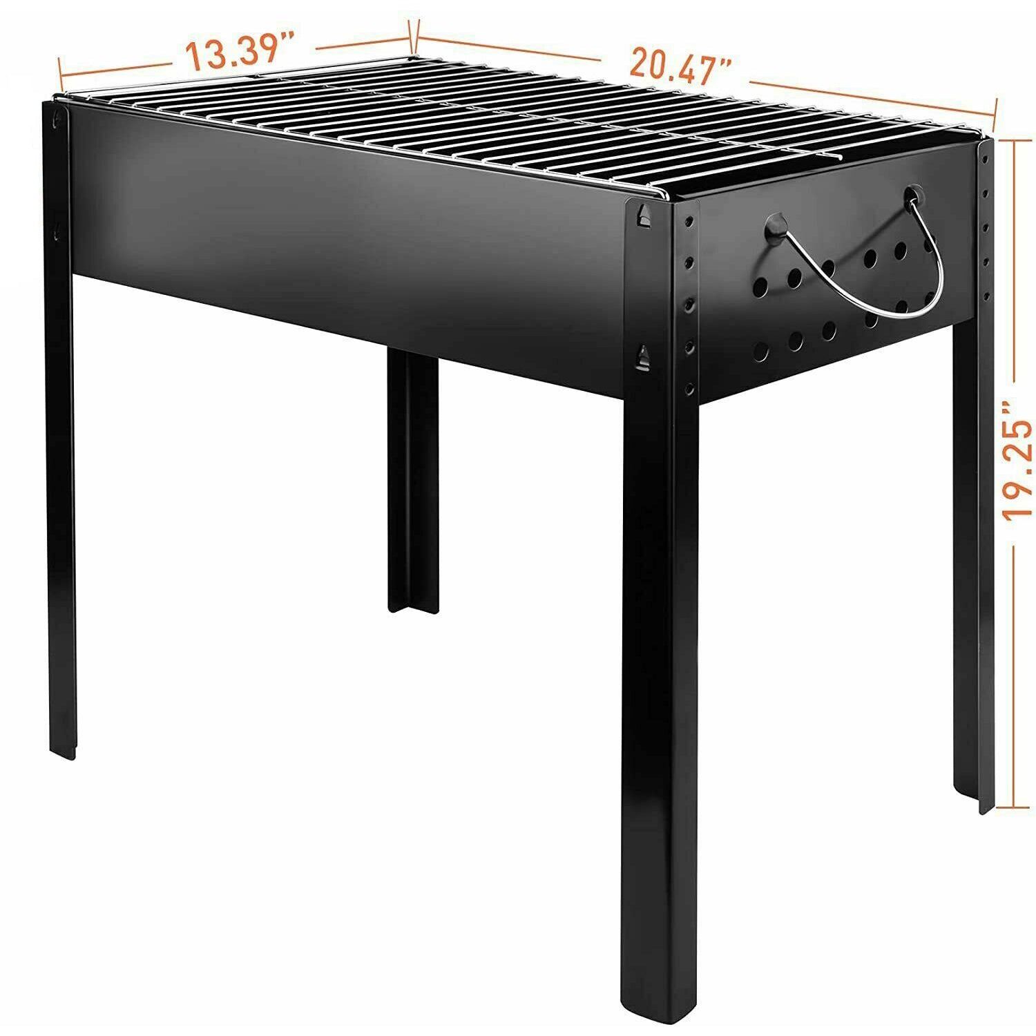 SUGIFT 20¡± Portable Charcoal Grill in Black with Handle Grip