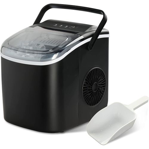 SUGIFT Simple Deluxe Ice Maker Machine for Countertop, 26lbs Ice/24Hrs, 9 Ice Cubes Ready in 6 Mins, Portable Self-Clean Ice Machine with Scoop and Basket
