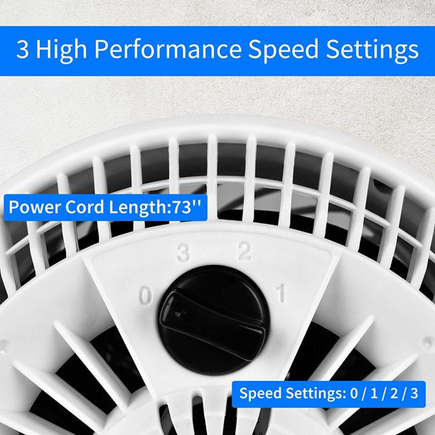 SUGIFT 8 inch Table Fan Tabletop Air-Circulator Fan 3 Speed Control 110¡ã Rotation