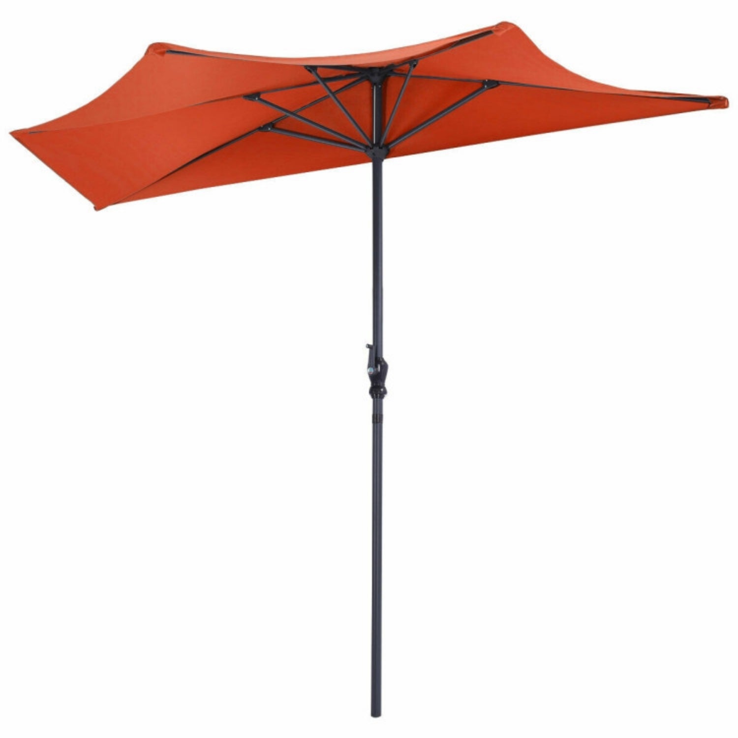 SUGIFT 9 Feet Patio Bistro Half Round Umbrella without Weight Base,Orange