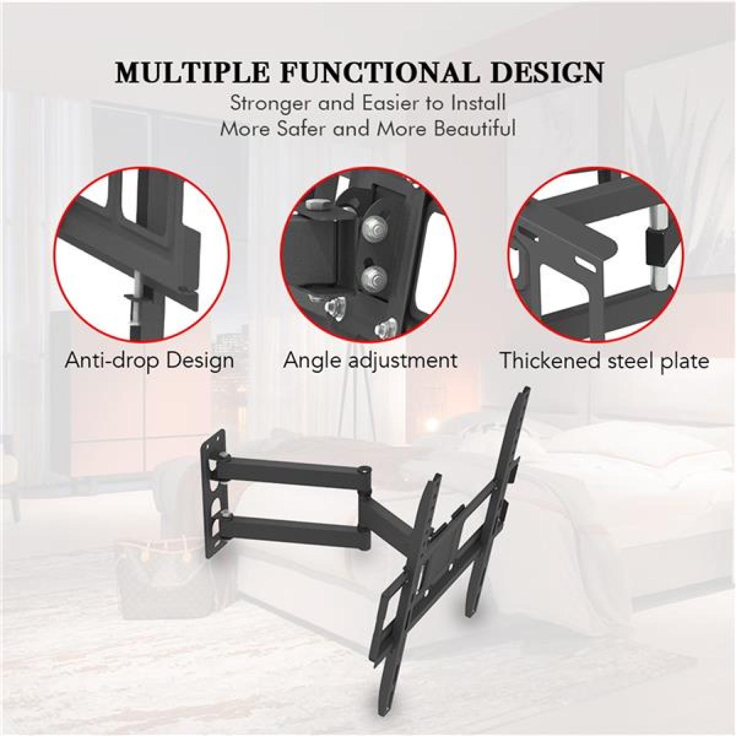 SUGIFT TV Wall Mount for 32-65 inch LED  Flat/Curved TVs with VESA 400x600mm, Articulating Corner TV Bracket Swivel & Tilt, 16.9inch Arm Extension, Holds TVs up to 77.16lbs