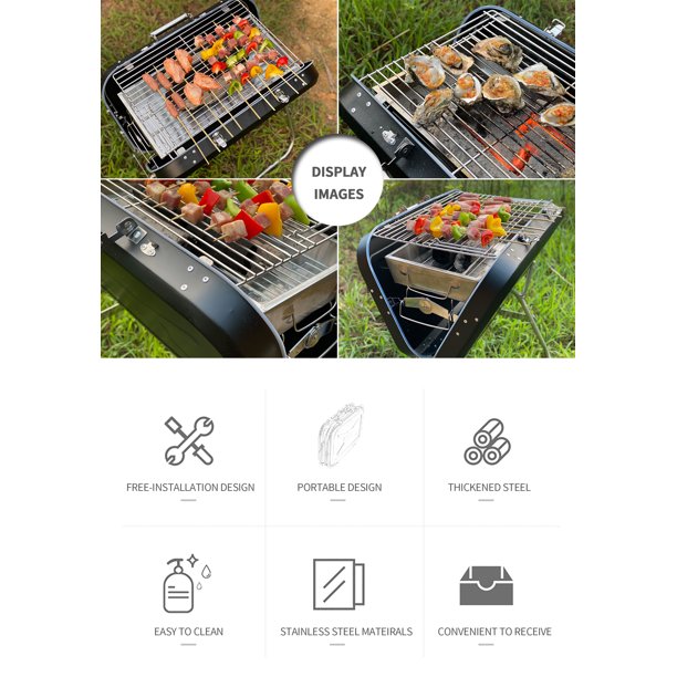 SUGIFT Charcoal Grill Collapsible and portable Handle design BBQ grill for Outdoor BBQ