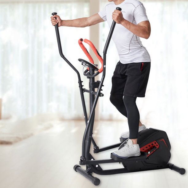 SUGIFT Elliptical Machine Trainer Magnetic Smooth Quiet Driven with LCD Monitor
