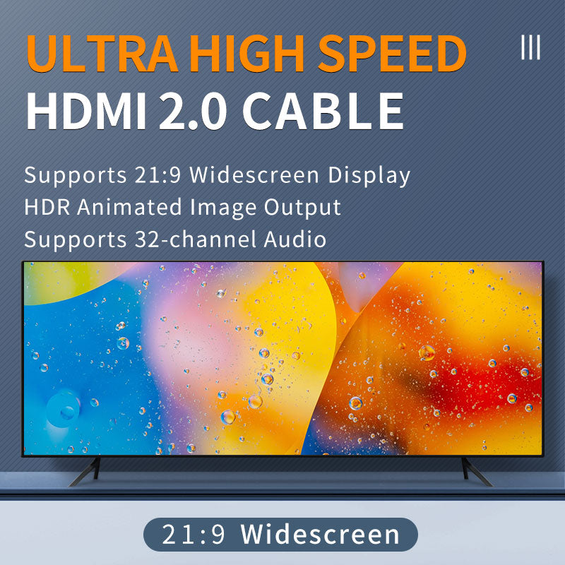 4K HDMI Cable 10ft, Gold-plated Connectors High Speed 18Gbps HDMI 2.0 Cable, 4K 60Hz / 2K 144Hz,Ultra HD,2160P, 1080P, ARC
