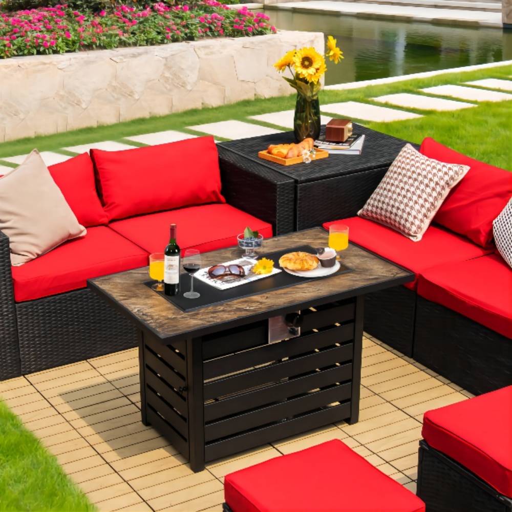 42 in. x 25 in. 60,000 BTU Rectangular Propane Fire Pit Table