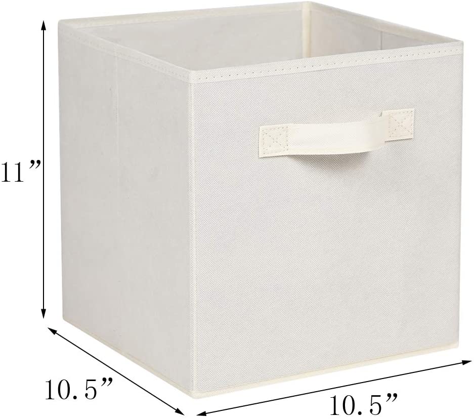 6 Pack - SUGIFT Foldable Cube Storage Bin, Beige