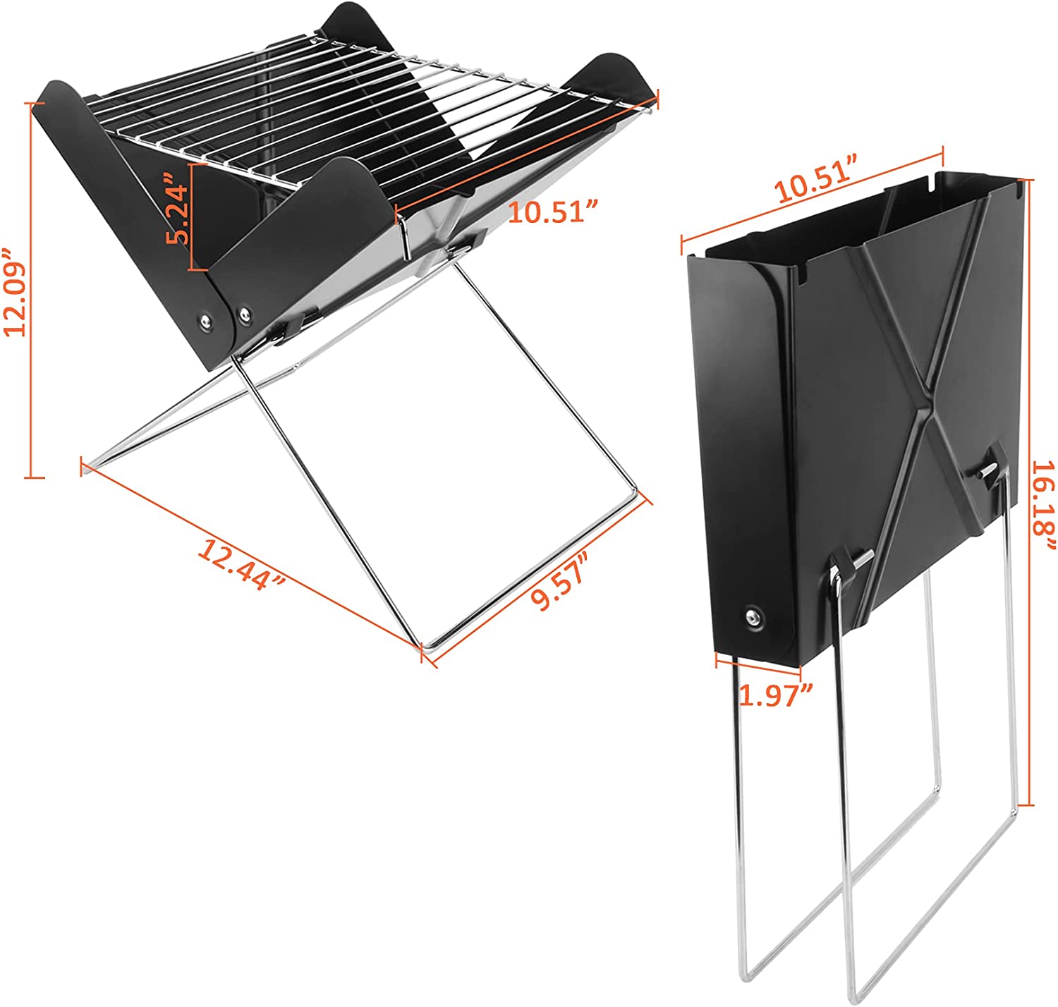 SUGIFT 12 Inch Portable Grill Charcoal Barbecue Grill