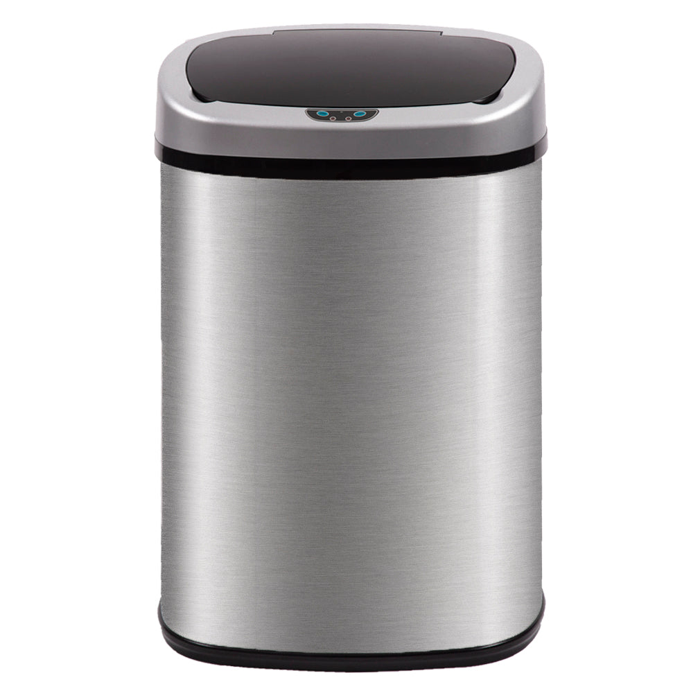 Stainless Steel 13 Gal Outdoor Trash Can with Touch Free Automatic Sensor